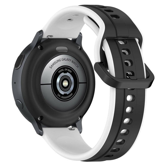 KALEBOL 22mm Silicone Watch Strap for Samsung Galaxy Watch3 45mm / Huawei Watch GT 5 46mm / GT 5 Pro 46mm Dual Color Wrist Band - Black+White
