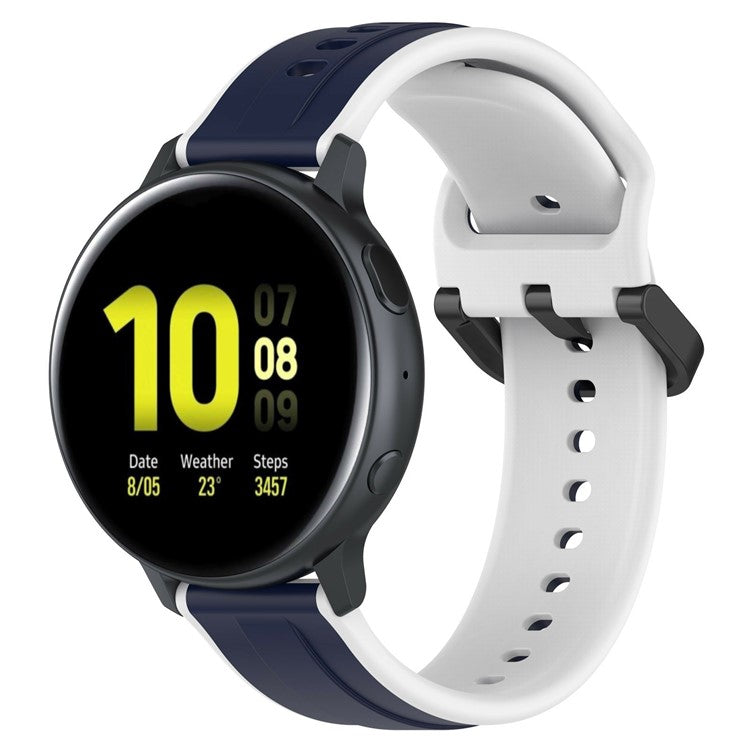 KALEBOL 22mm Silicone Watch Strap for Samsung Galaxy Watch3 45mm / Huawei Watch GT 5 46mm / GT 5 Pro 46mm Dual Color Wrist Band - Black+White