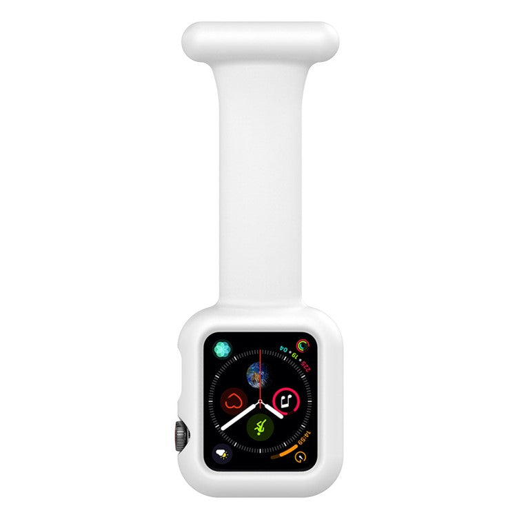 KALEBOL Watch Strap with Brooch Pin for Apple Watch Series 10 9 8 7 SE 6 5 4 3 2 1 42mm 41mm 40mm 38mm Silicone Watch Band - White