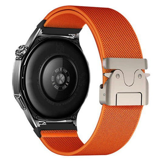 22mm Watch Band For Huawei Watch GT 5 Pro 46mm  /  GT 5 46mm  /  GT 4 46mm Elastic Nylon Braided Strap with Bull Head Umbrella Buckle - Orange