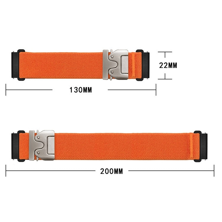 22mm Watch Band For Huawei Watch GT 5 Pro 46mm  /  GT 5 46mm  /  GT 4 46mm Elastic Nylon Braided Strap with Bull Head Umbrella Buckle - Orange
