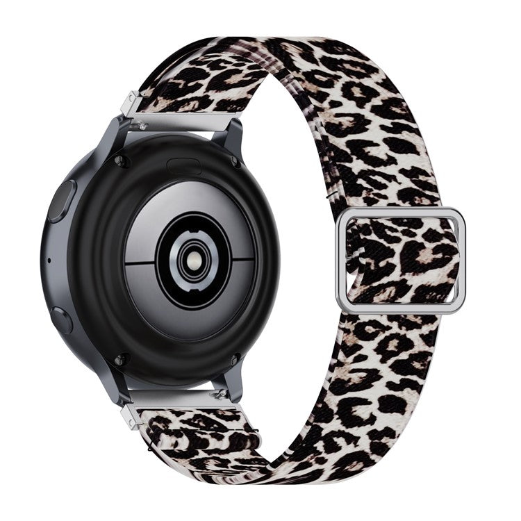 20mm Nylon Watch Band Replacement Watchstrap for Samsung Galaxy Watch Active/Active 2 - Leopard