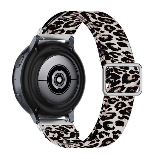 20mm Nylon Watch Band Replacement Watchstrap for Samsung Galaxy Watch Active/Active 2 - Leopard