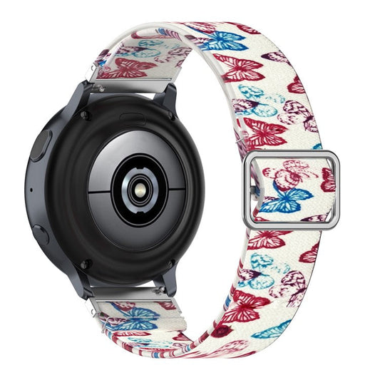 20mm Nylon Watch Band Replacement Watchstrap for Samsung Galaxy Watch Active/Active 2 - Butterfly