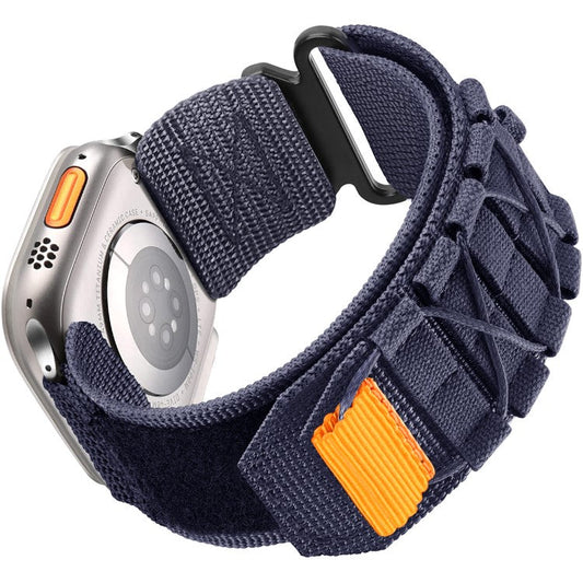 Watch Band For Apple Watch Series 10 Ultra 9 8 7 SE 6 5 4 3 2 1 46mm 49mm 45mm 44mm 42mm Nylon Woven Magic Tape Strap - Blue