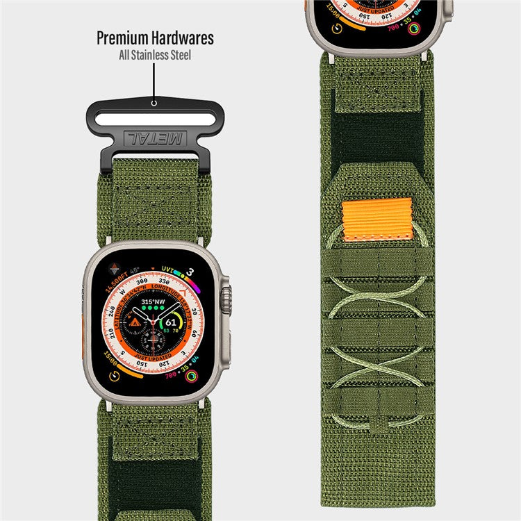 Watch Band For Apple Watch Series 10 Ultra 9 8 7 SE 6 5 4 3 2 1 46mm 49mm 45mm 44mm 42mm Nylon Woven Magic Tape Strap - Blue