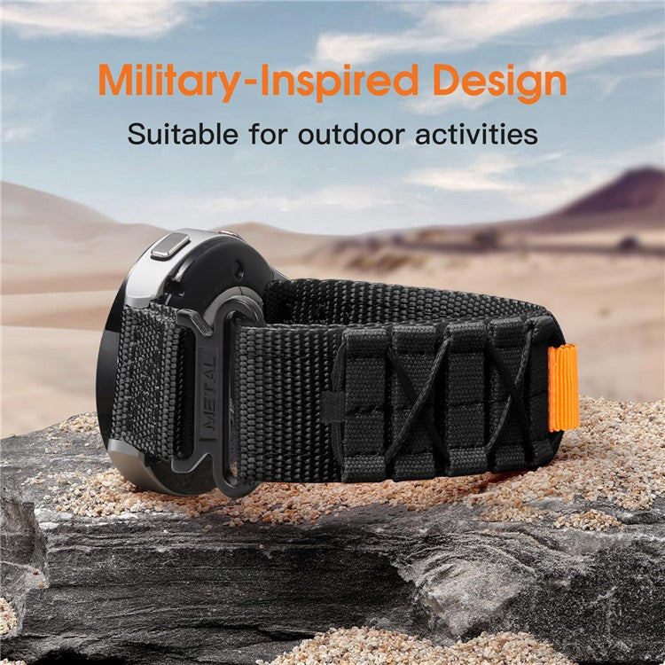 20mm Watch Band For Samsung Galaxy Watch6 Classic 47mm 43mm  /  Huawei Watch GT 3 Pro 43mm  /  GT 3 42mm Nylon Woven Magic Tape Strap - Digital Camouflage