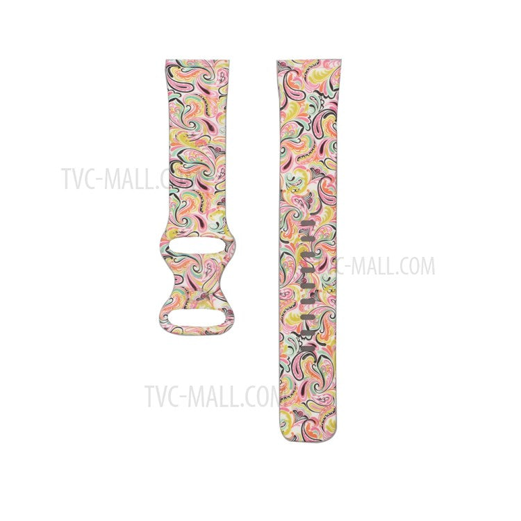 Pattern Printing Design Silicone Watch Band Strap Replacement Size L for Fitbit Versa 3 - Style L