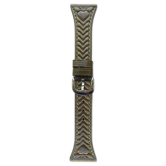 22mm Watch Band For Huawei Watch GT 5 Pro 46mm  /  GT 5 46mm  /  GT 4 46mm  /  Watch 4 Heart Pattern Embossed Genuine Leather Strap - Green