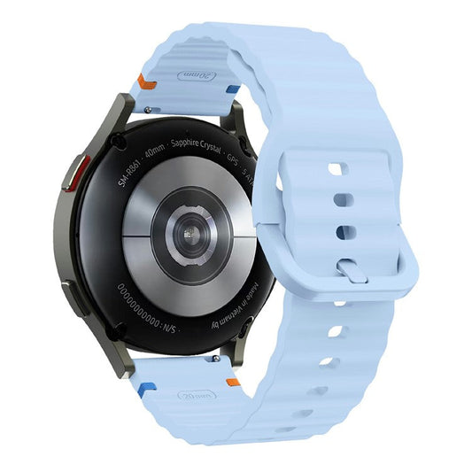 Watch Band For Garmin Vivomove 3 / Samsung Galaxy Watch3 41mm / Huawei Watch GT 2 42mm , 20mm Silicone Strap with Wave Pattern - Baby Blue