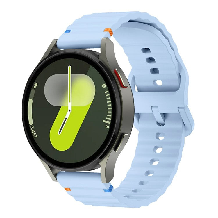 Watch Band For Garmin Vivomove 3 / Samsung Galaxy Watch3 41mm / Huawei Watch GT 2 42mm , 20mm Silicone Strap with Wave Pattern - Baby Blue