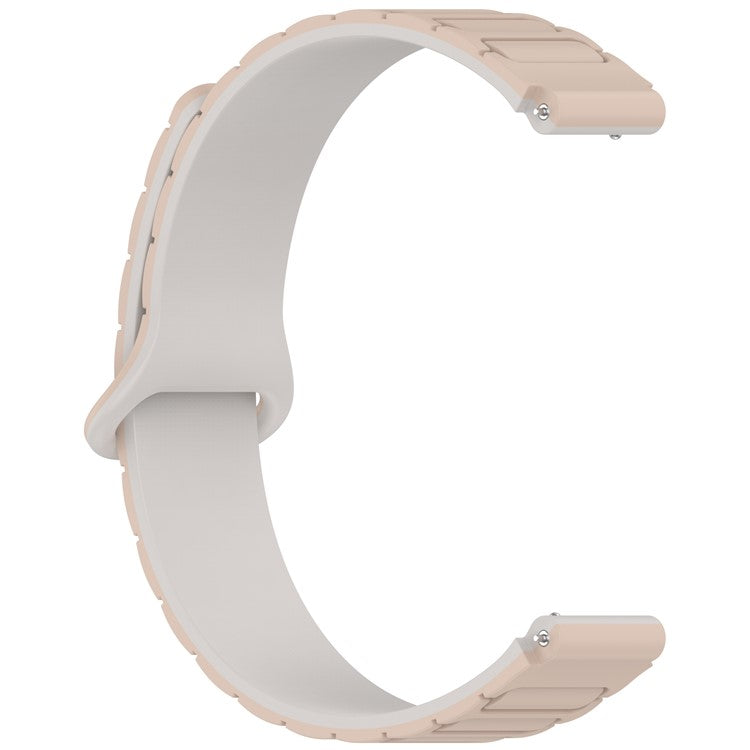 Magnetic Silicone Strap for Xiaomi Smart Band 9 NFC / 9 / 8 NFC / 8 Replacement Wristband with Connectors - Milk Tea+White