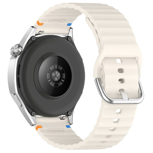 22mm Silicone Band for Samsung Galaxy Watch 46mm  /  Watch3 45mm  /  Gear S3 Classic  /  Gear S3 Frontier Wave Design Watch Strap - Starlight