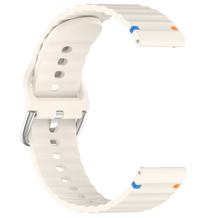22mm Silicone Band for Samsung Galaxy Watch 46mm  /  Watch3 45mm  /  Gear S3 Classic  /  Gear S3 Frontier Wave Design Watch Strap - Starlight