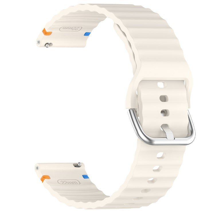 22mm Silicone Band for Samsung Galaxy Watch 46mm  /  Watch3 45mm  /  Gear S3 Classic  /  Gear S3 Frontier Wave Design Watch Strap - Starlight