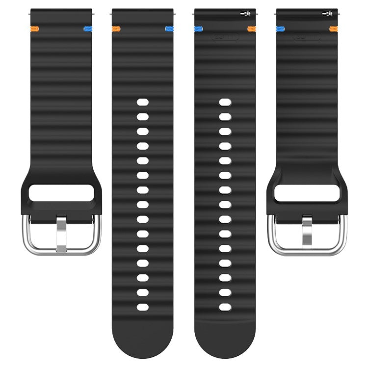20mm Silicone Watch Band Stitch Line Wave Design Wrist Strap for Huawei / Samsung / Garmin Smartwatches - Baby Blue