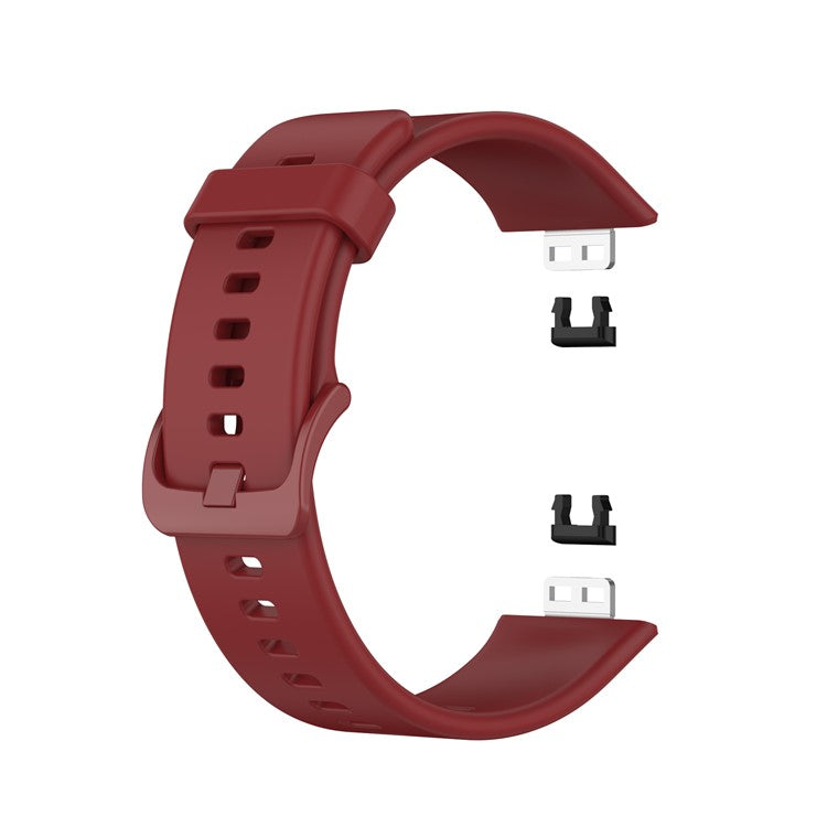 Silicone Solid Color Watch Strap for Huawei Watch Fit Special Edition B39 / (TIA-B09 / TIA-B19) - Wine Red