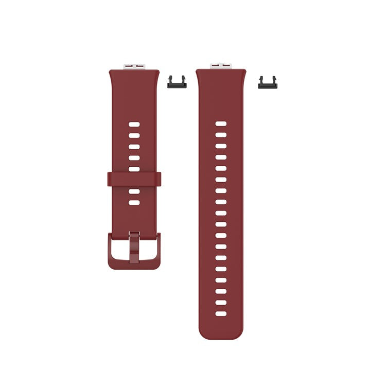 Silicone Solid Color Watch Strap for Huawei Watch Fit Special Edition B39 / (TIA-B09 / TIA-B19) - Wine Red