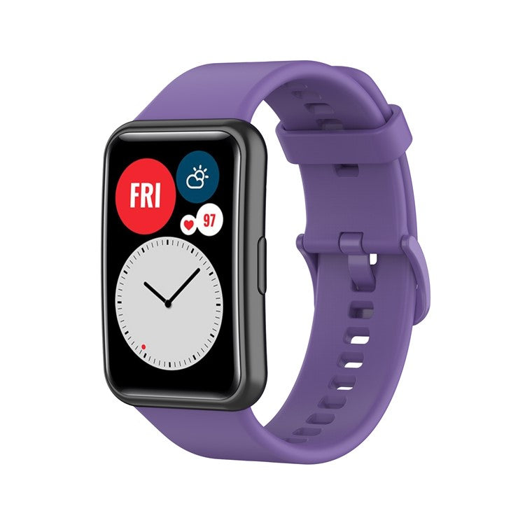 Silicone Solid Color Watch Strap for Huawei Watch Fit Special Edition B39 / (TIA-B09 / TIA-B19) - Light Purple