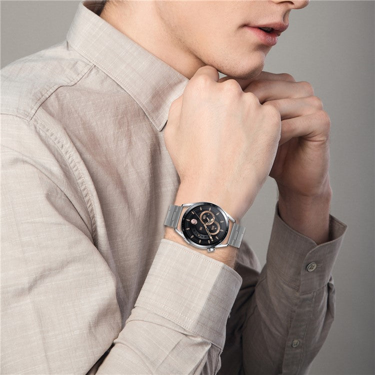 For Huawei Watch GT 2e Replacement Strap H Type Metal Watch Band - Titanium Grey