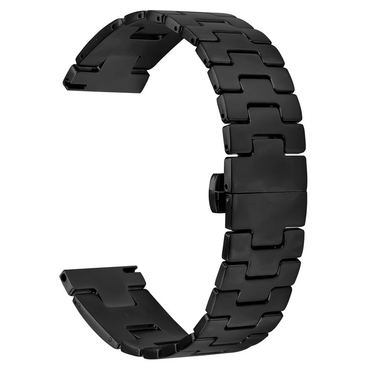 For Huawei Watch GT Replacement Strap H Type Metal Watch Band - Black