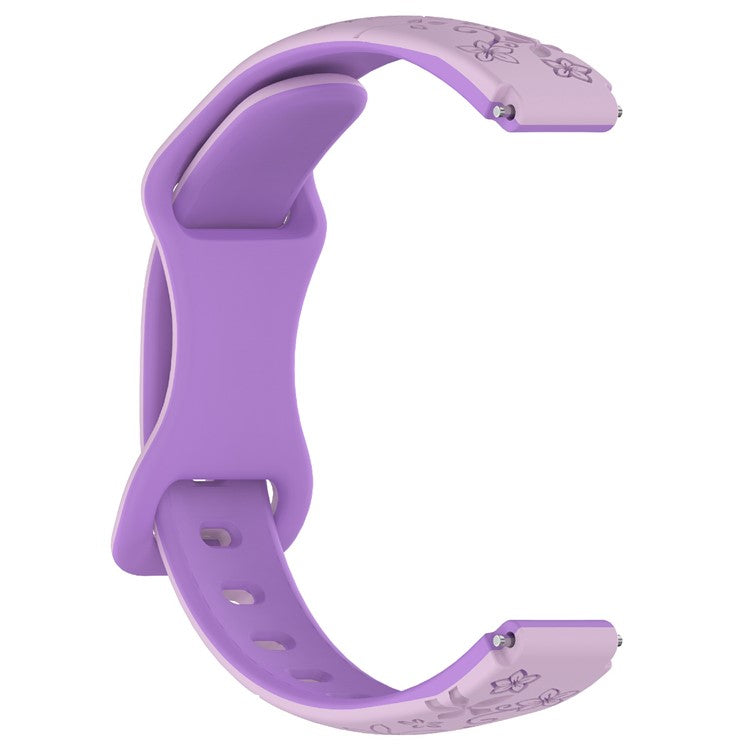 For Xiaomi Smart Band 9 / 8 Embossed Silicone Dual Color Strap Replacement Wristband - Lavender+Purple