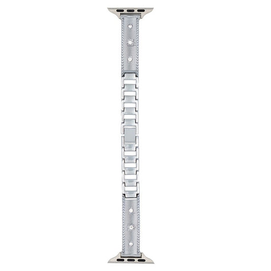 Bracelet Strap for Apple Watch Series 10 Ultra 9 8 7 SE 6 5 4 3 2 1 46mm 49mm 45mm 44mm 42mm Rhinestone Decor Stainless Steel Watch Band - Silver