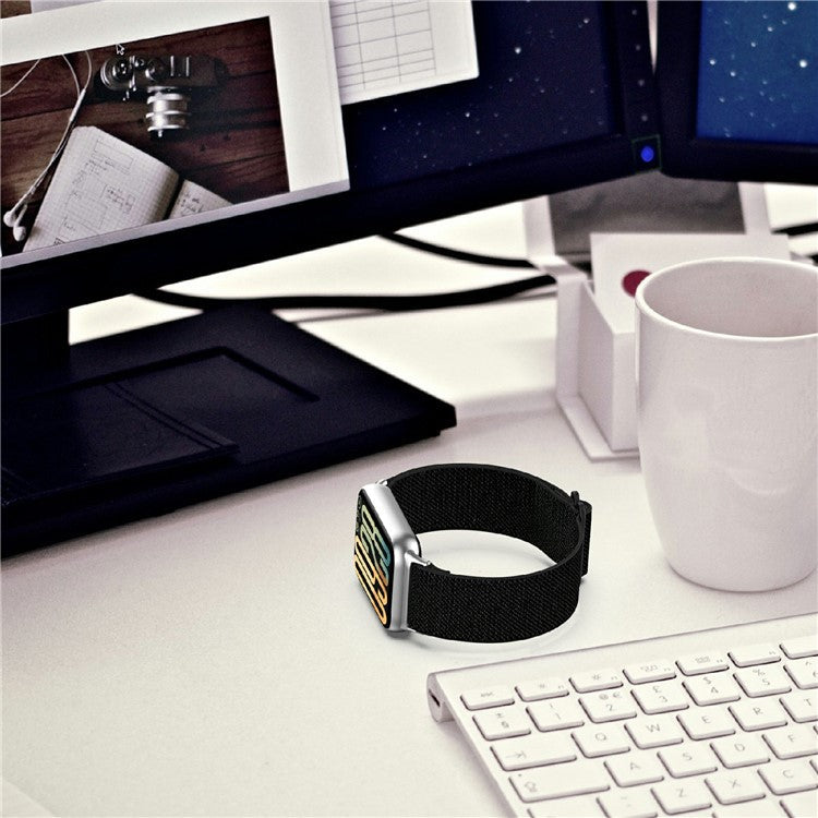 Replacement Strap for Xiaomi Smart Band 9 Pro / 8 Pro / Redmi Watch 5 / 4 Adjustable Elastic Nylon Watch Band - Green Purple