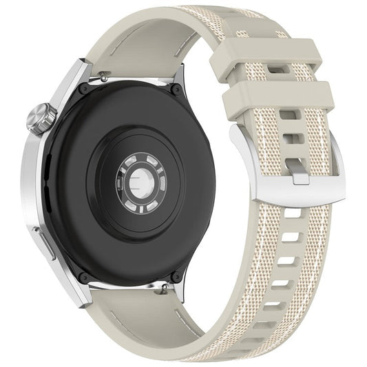 For Huawei Watch GT 5 46mm Replacement Strap 22mm Nylon Silicone Hybrid Watchband - Starlight