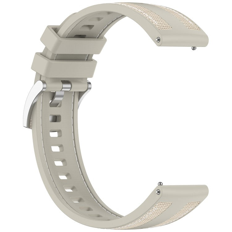 For Huawei Watch GT 5 46mm Replacement Strap 22mm Nylon Silicone Hybrid Watchband - Starlight