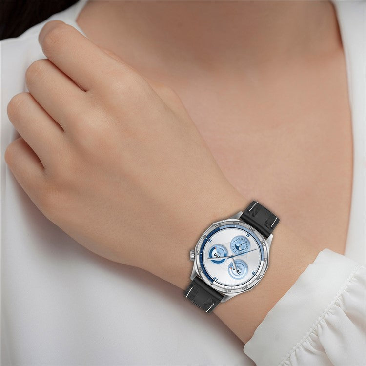 For Huawei Watch GT 5 46mm Replacement Strap 22mm Nylon Silicone Hybrid Watchband - Starlight