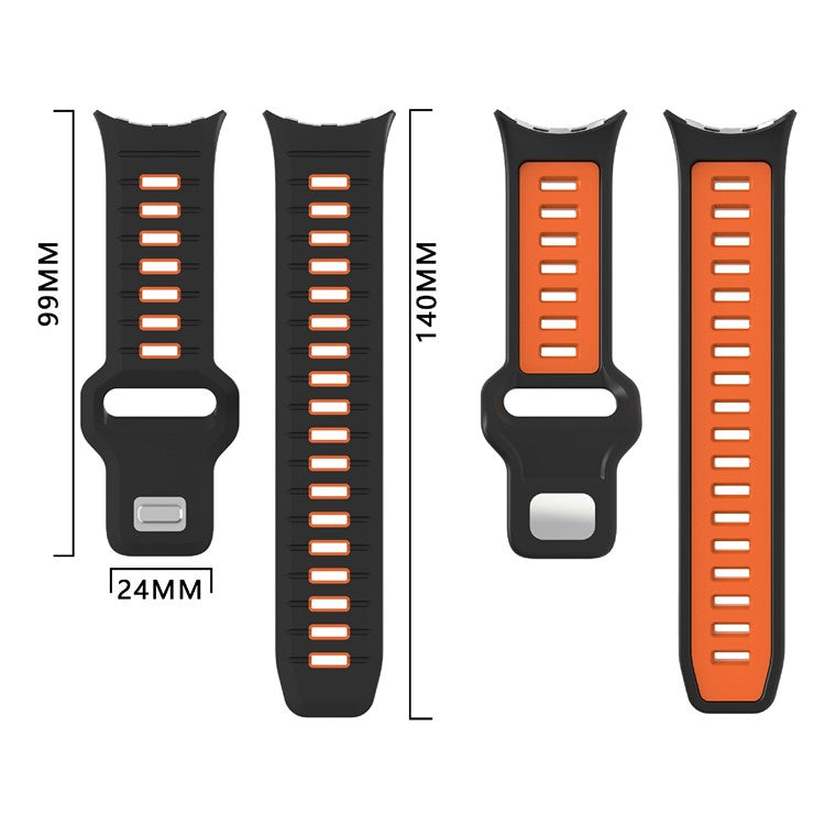 For Google Pixel Watch 3 45mm Replacement Watch Band Dual Color Silicone Strap - Black+Black