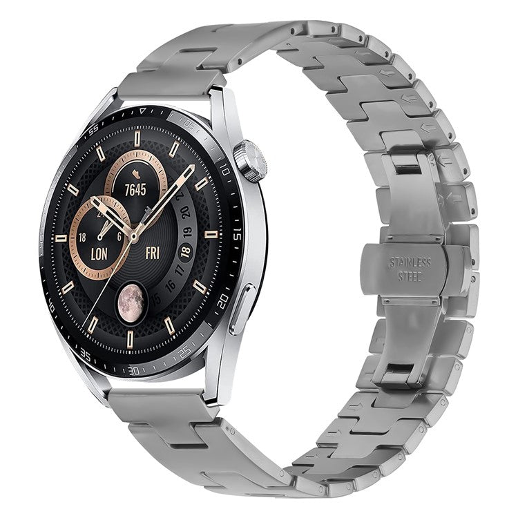 For Huami Amazfit Stratos 3 Replacement Strap H Type Metal Watch Band - Titanium