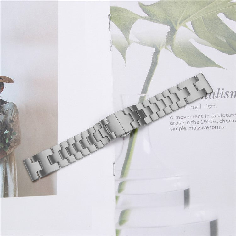 For Huami Amazfit Stratos 3 Replacement Strap H Type Metal Watch Band - Titanium