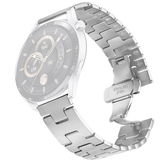 For Xiaomi Watch Color 2 Replacement Strap H-Type Butterfly Clasp Stainless Steel Watch Band Silver