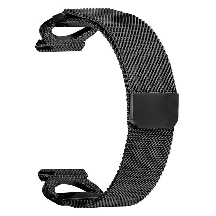 For TicWatch 2 Watch Band Milanese Metal Strap Rhinestone Decor - Black