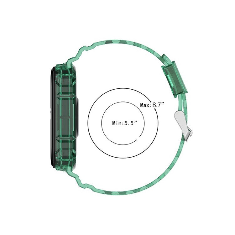 Solid Color TPU Smart Watch Band Replacement Wrist Strap for Xiaomi Mi Band 6 - Green