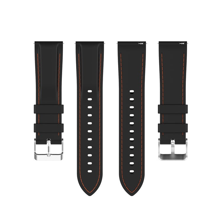 20mm Silicone Watchband Wrist Strap Replacement for Samsung Galaxy Watch4 Classic 46mm 42mm/Watch4 44mm 40mm/Galaxy Watch3 41mm/Amazfit GTS2 - Black