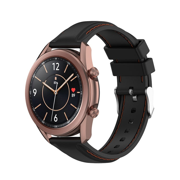 20mm Silicone Watchband Wrist Strap Replacement for Samsung Galaxy Watch4 Classic 46mm 42mm/Watch4 44mm 40mm/Galaxy Watch3 41mm/Amazfit GTS2 - Black