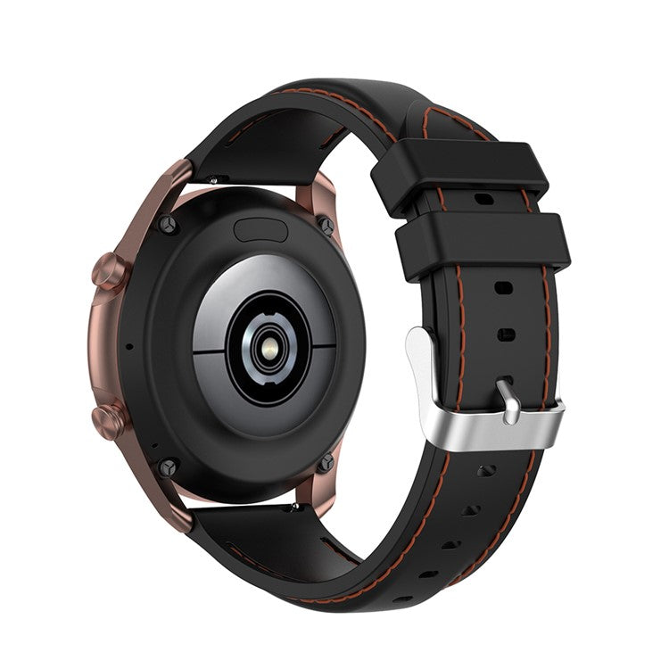 20mm Silicone Watchband Wrist Strap Replacement for Samsung Galaxy Watch4 Classic 46mm 42mm/Watch4 44mm 40mm/Galaxy Watch3 41mm/Amazfit GTS2 - Black
