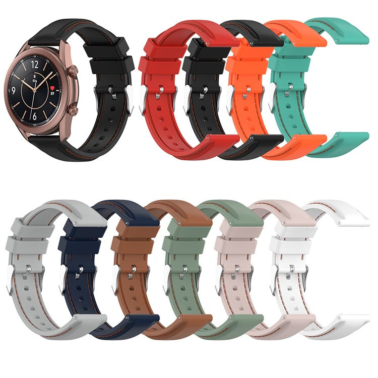20mm Silicone Watchband Wrist Strap Replacement for Samsung Galaxy Watch4 Classic 46mm 42mm/Watch4 44mm 40mm/Galaxy Watch3 41mm/Amazfit GTS2 - Black