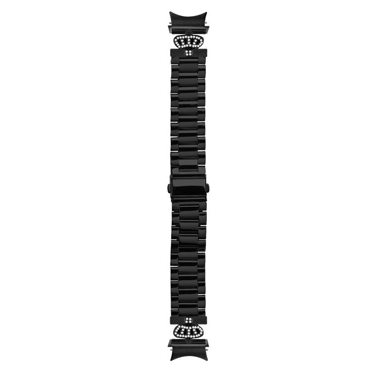 Metal Strap with Quick Release Connector for Samsung Galaxy Watch6 40mm / 44mm / 6 Classic 43mm / 47mm Crown Shape Watch Band - Black