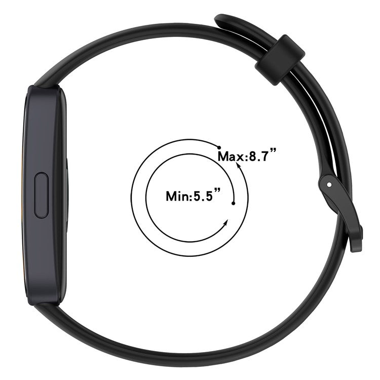 Silicone Watch Strap for Huawei Band 10 NFC / 10 / 9 NFC / 9 / 8 NFC / 8 Glossy Replacement Band - Orange