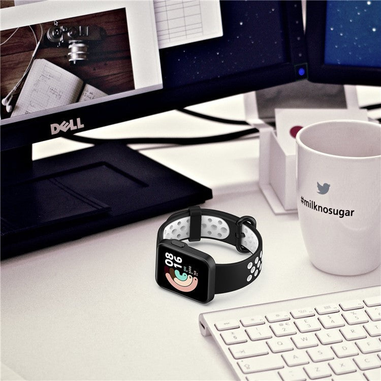 Bi-color Silicone Smart Watch Band for Xiaomi Redmi Watch / Mi Watch Lite - Black/Red