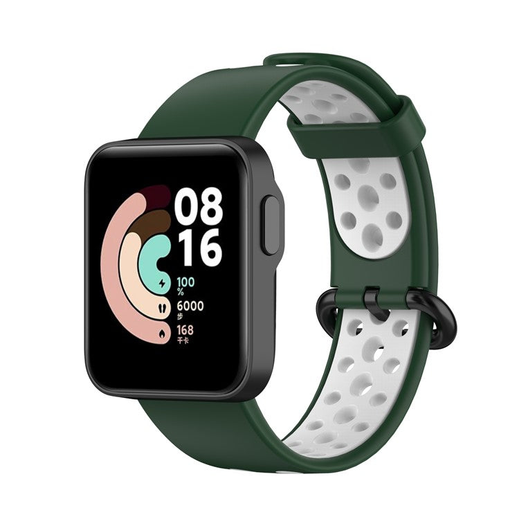 Bi-color Silicone Smart Watch Band for Xiaomi Redmi Watch / Mi Watch Lite - Green/White