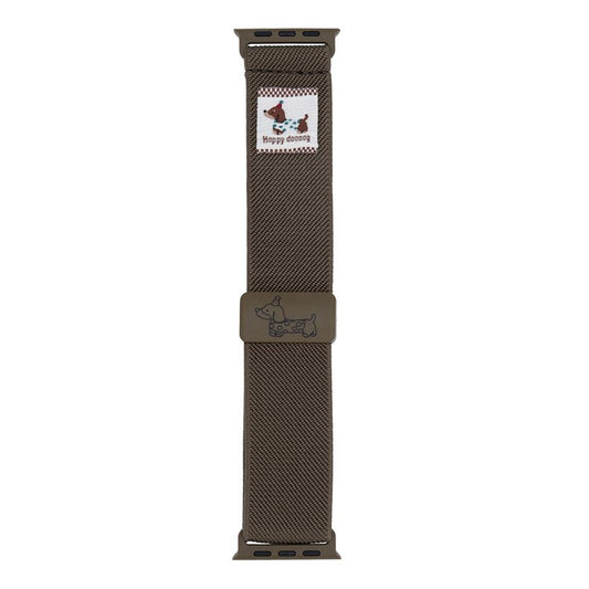 Nylon Strap for Apple Watch Series 10 Ultra 9 8 7 SE 6 5 4 3 2 1 46mm 49mm 45mm 44mm 42mm Dog Pattern Magnetic Buckle Watch Band - Olive Green