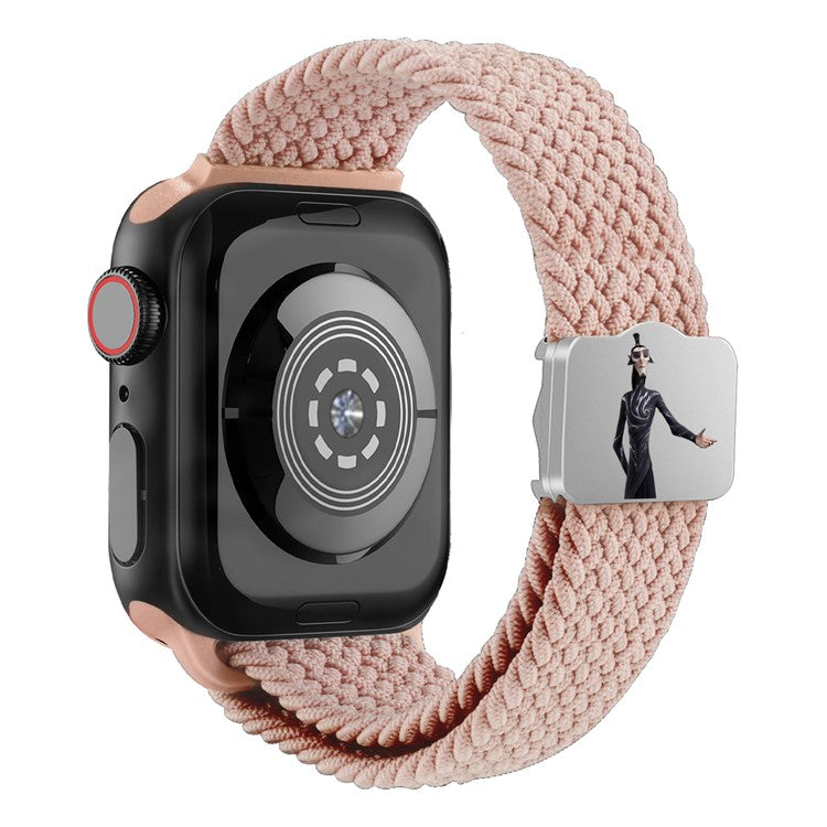 Watch Strap for Apple Watch Series 10 Ultra 9 8 7 SE 6 5 4 3 2 1 46mm 49mm 45mm 44mm 42mm Ne Zha UV Printed Nylon Band - Deep Pink / Shen Gongbao