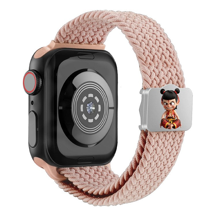 Watch Strap for Apple Watch Series 10 9 8 7 SE 6 5 4 3 2 1 42mm 41mm 40mm 38mm Ne Zha UV Printed Nylon Band - Deep Pink / Ne Zha
