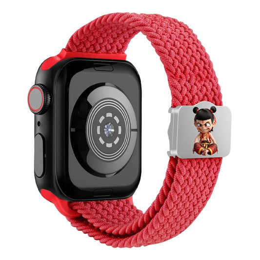 Watch Strap for Apple Watch Series 10 9 8 7 SE 6 5 4 3 2 1 42mm 41mm 40mm 38mm Ne Zha UV Printed Nylon Band - Red / Ne Zha