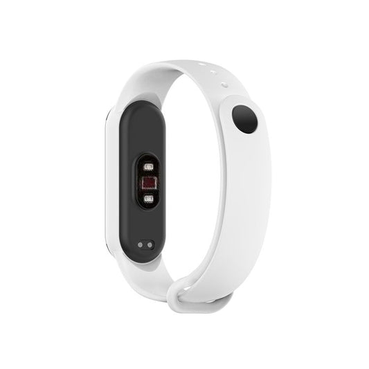 Glossy Silicone Watch Strap Replacement Watchband for Xiaomi Mi Band 5/6/7 - White
